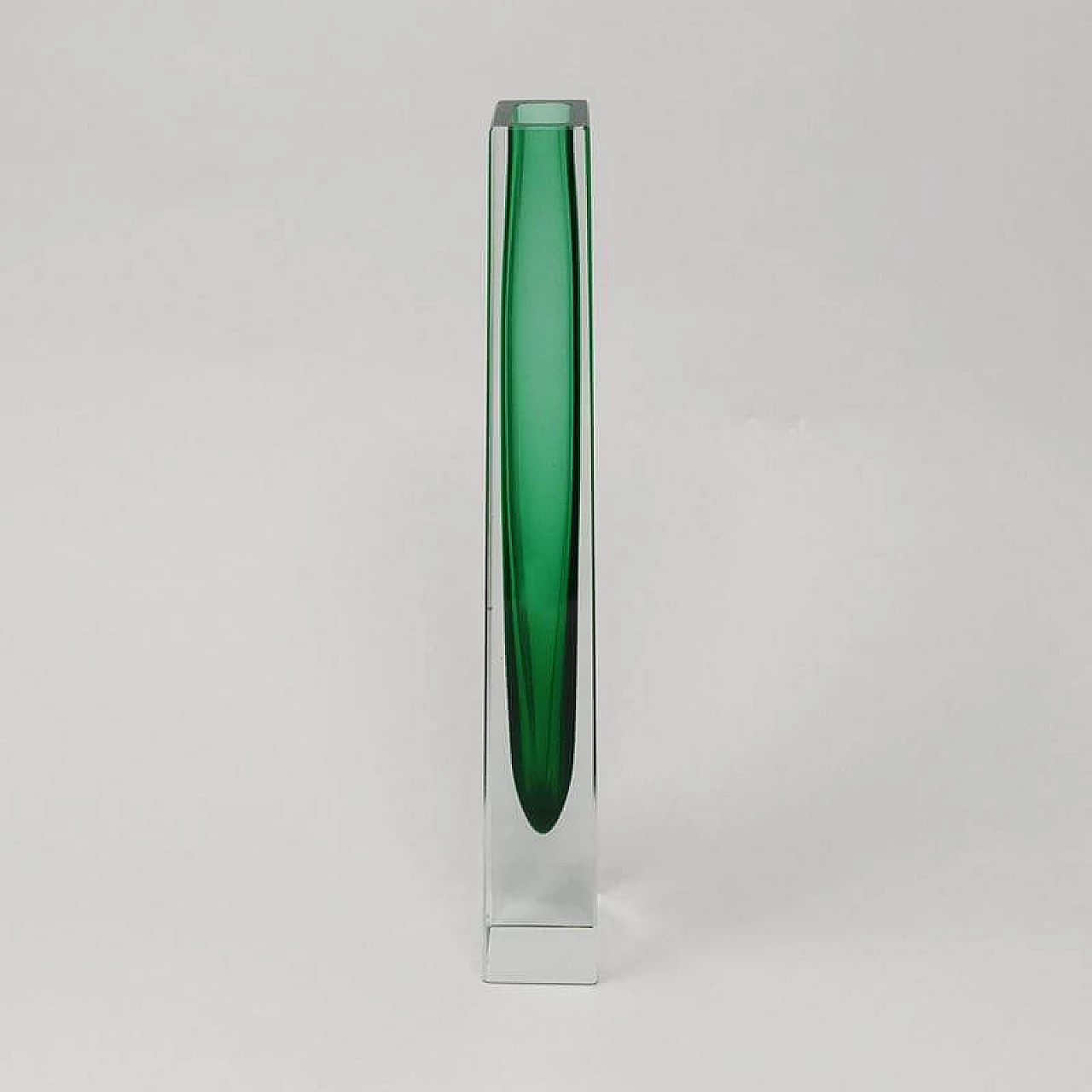 Rare Italian green vase designed By Flavio Poli for Seguso, 60s 1154560