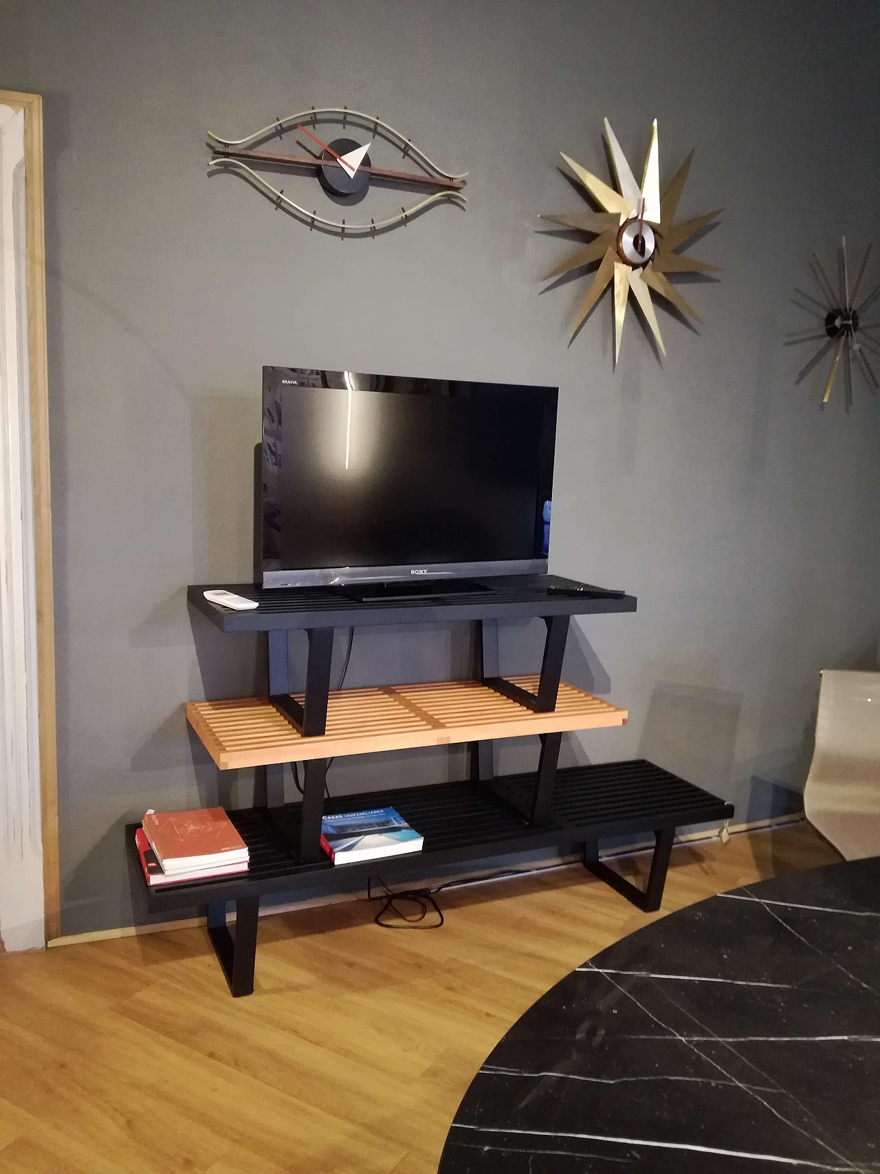 Panca in faggio laccato nero 1154594