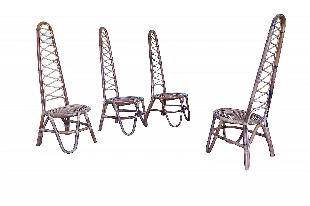 4 Wicker chairs, 70's 1154695