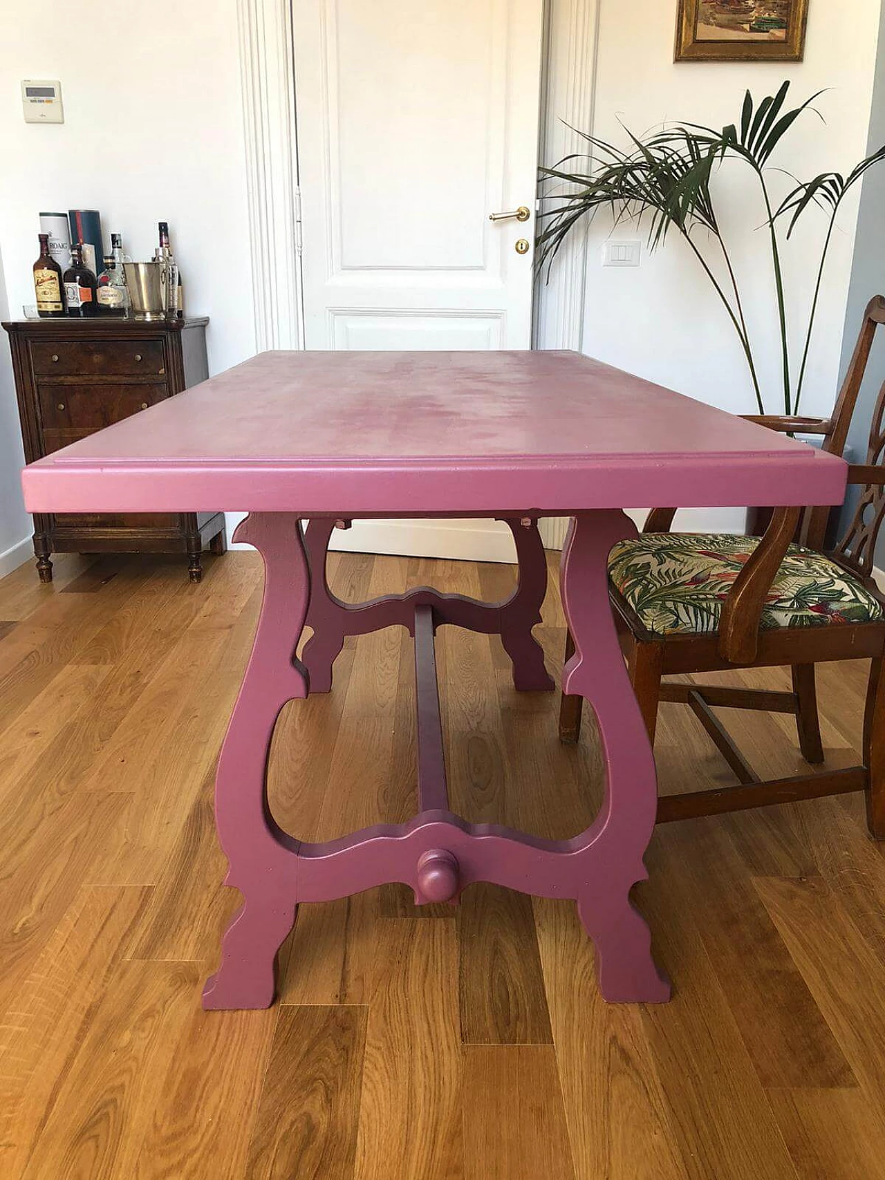 Tavolo fratino in legno dipinto, anni '80 1154855