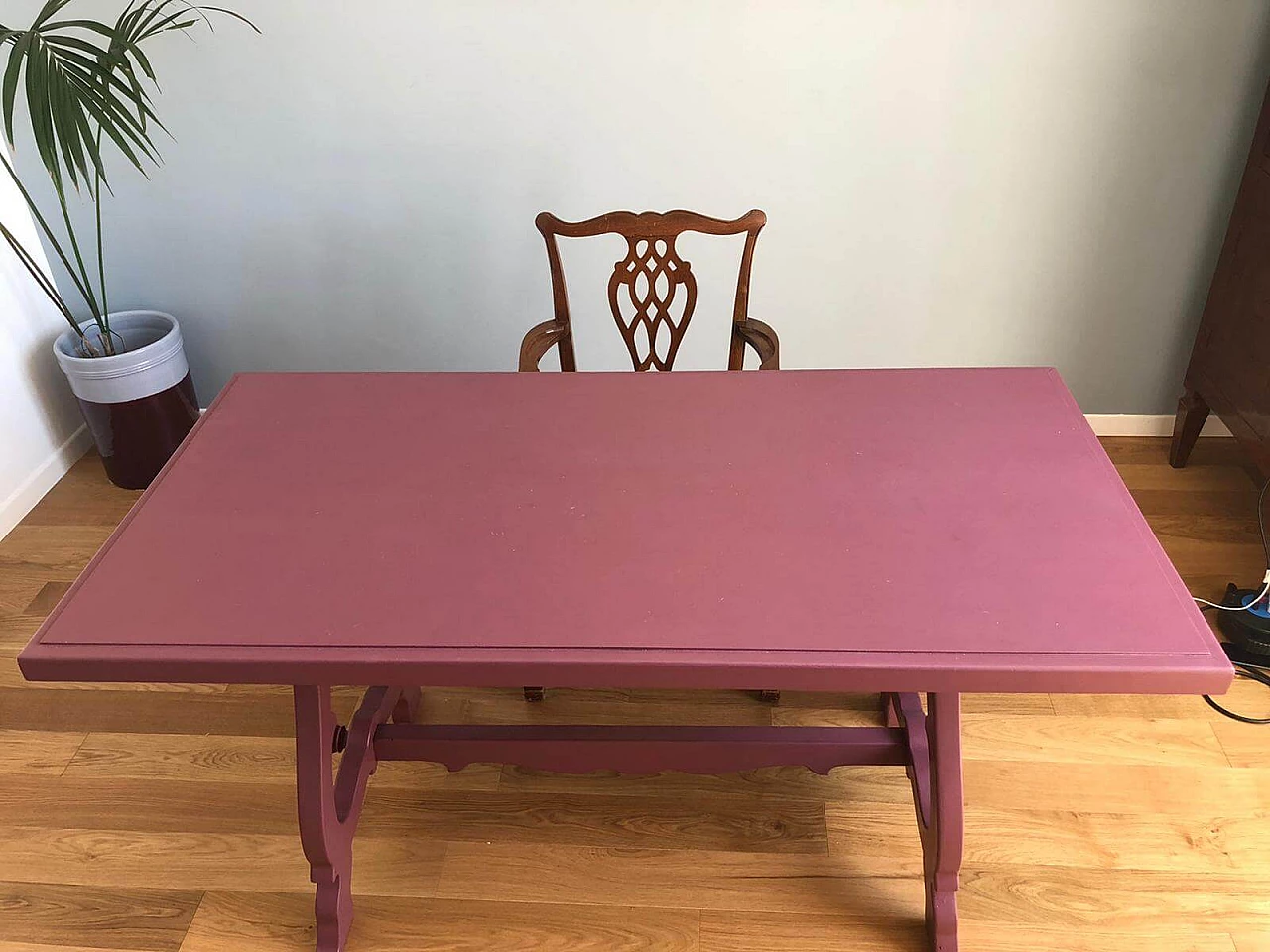 Tavolo fratino in legno dipinto, anni '80 1154856