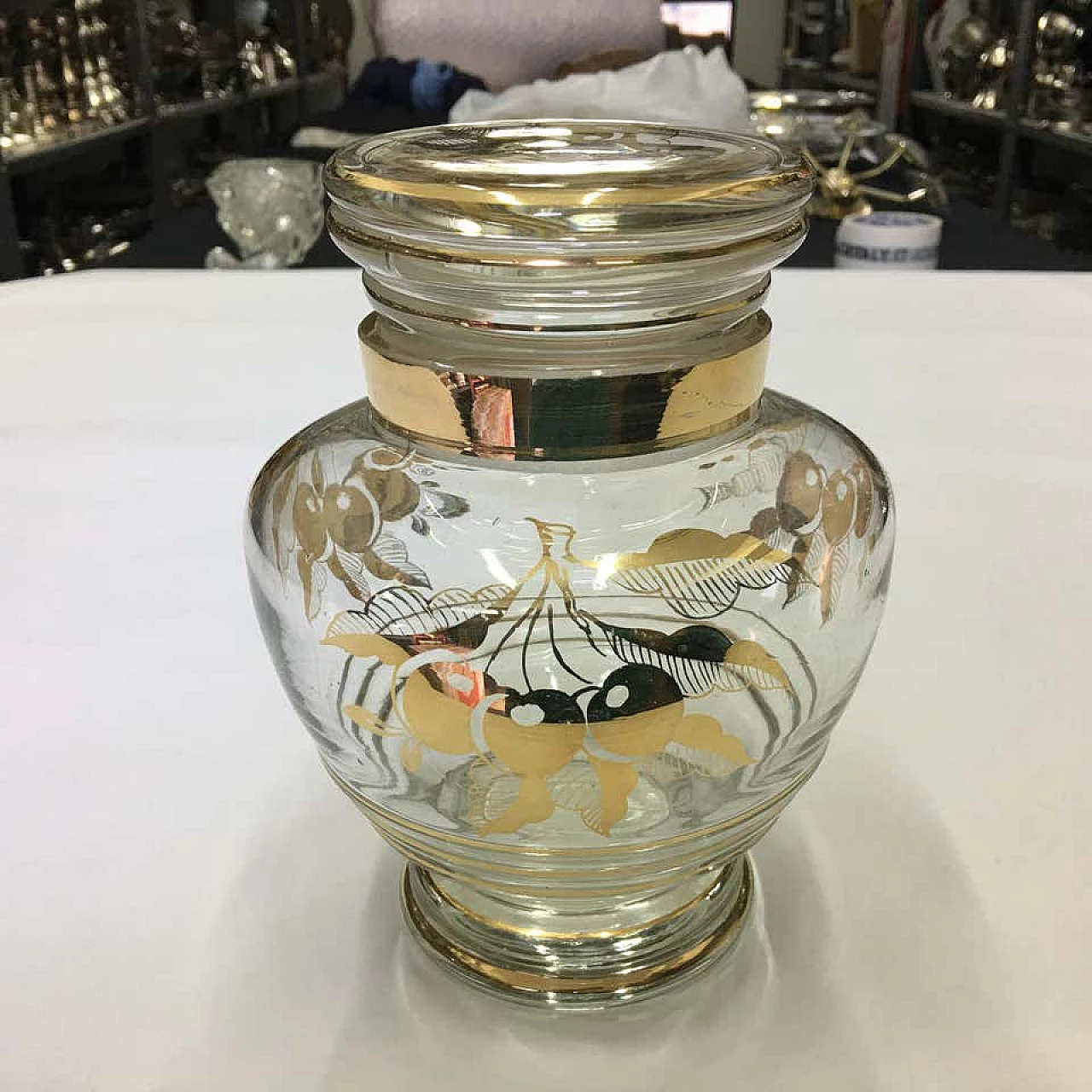 Set di vetro per ciliegie sotto spirito, anni '50 1155036