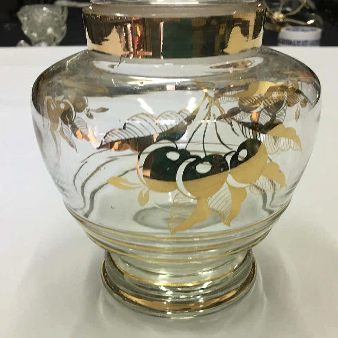 Set di vetro per ciliegie sotto spirito, anni '50 1155039