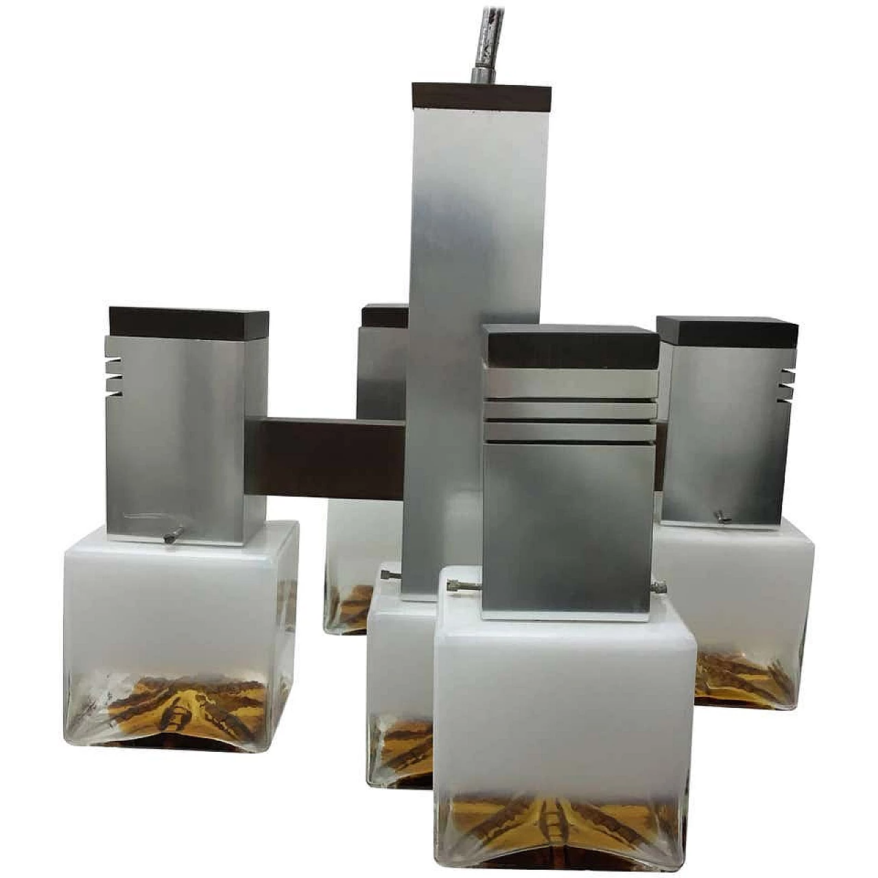 Cubic Chandelier designed by Gaetano Sciolari for Mazzega, 1970s 1155062