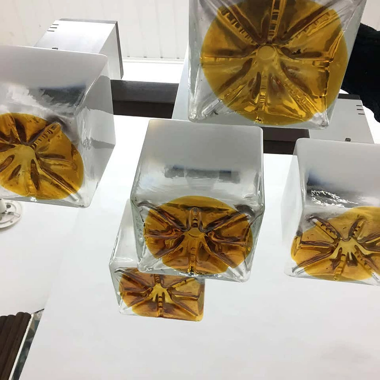 Cubic Chandelier designed by Gaetano Sciolari for Mazzega, 1970s 1155064