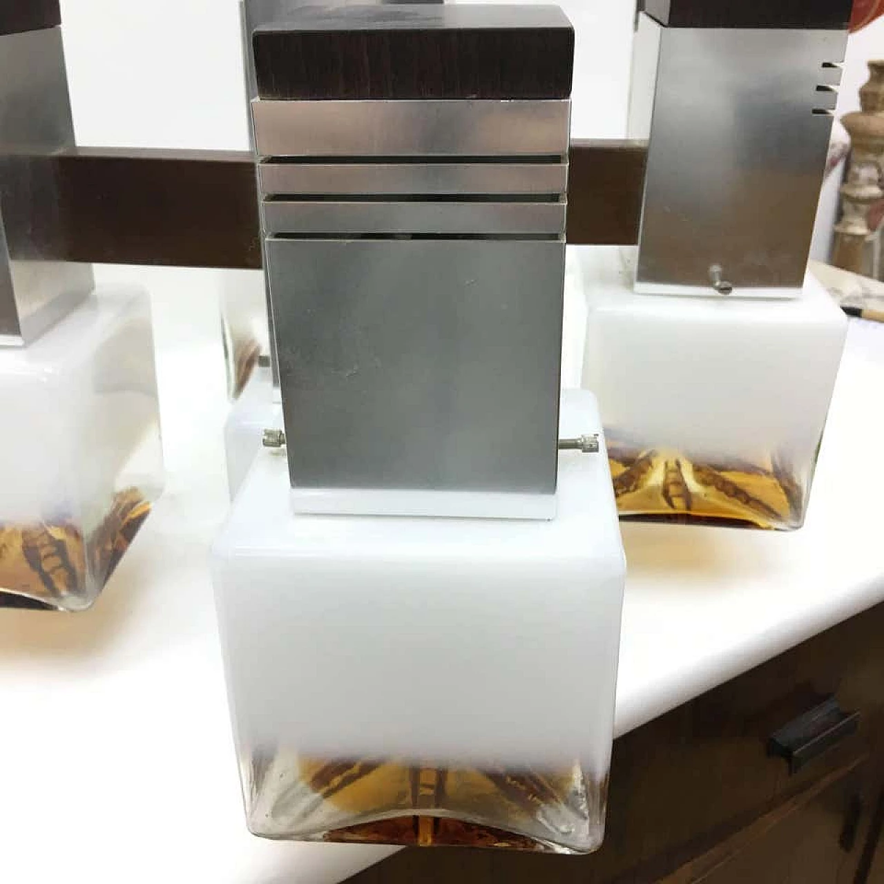 Cubic Chandelier designed by Gaetano Sciolari for Mazzega, 1970s 1155065