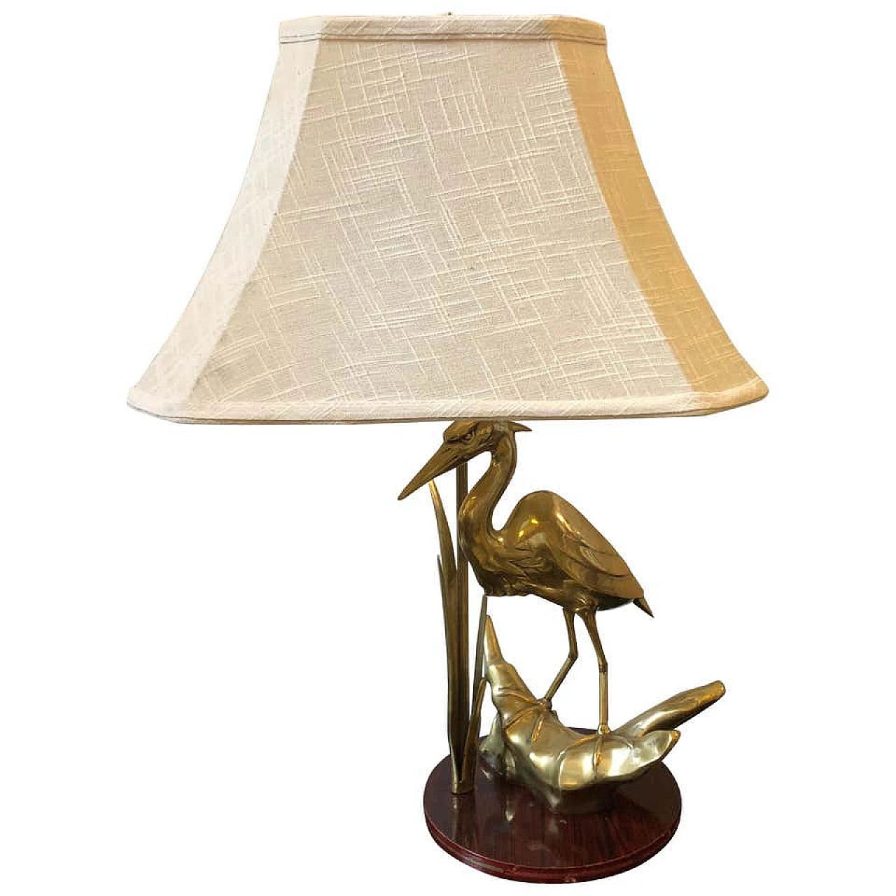 Lampada da tavolo con fenicottero in ottone, anni '50 1155092