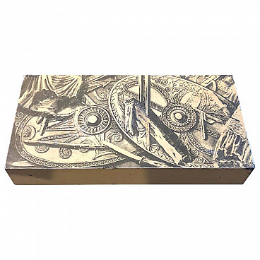 Mahogany and metal cigarette case by Piero Fornasetti, 1950s