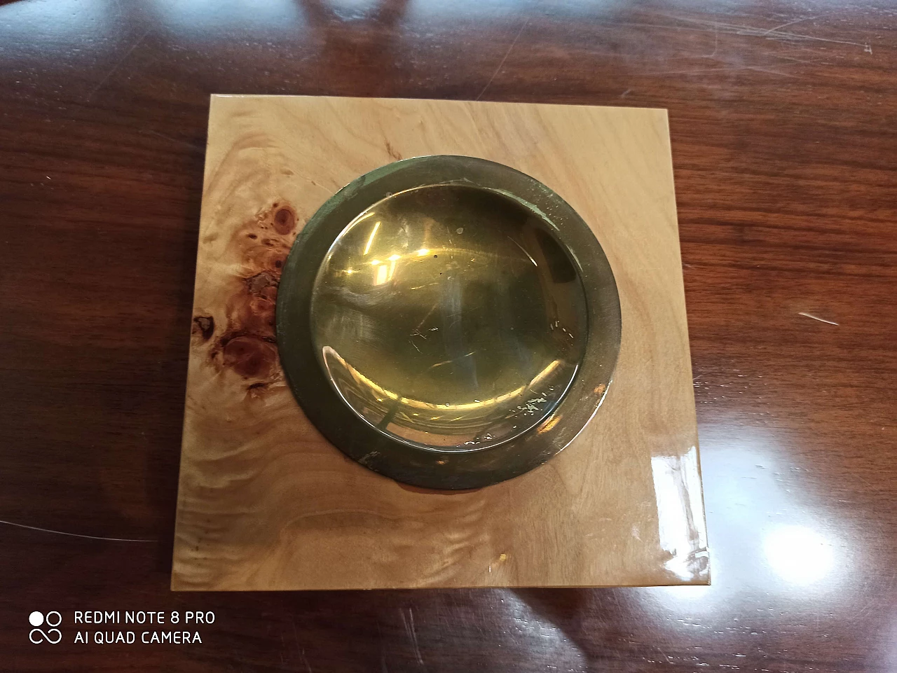 Svuota tasche in ottone e radica di Willy Rizzo, anni '70 1155193