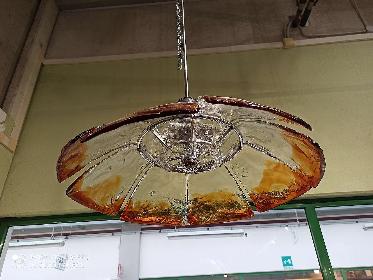 Chandelier in Murano Glass Petal by Toni Zuccheri, 70s 1155285