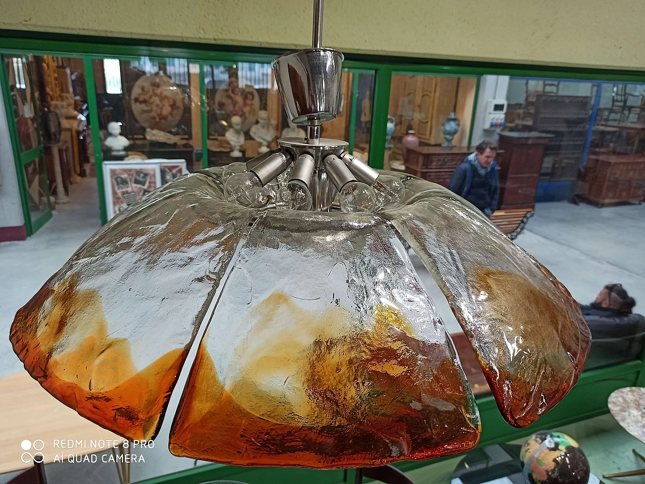 Chandelier in Murano Glass Petal by Toni Zuccheri, 70s 1155286