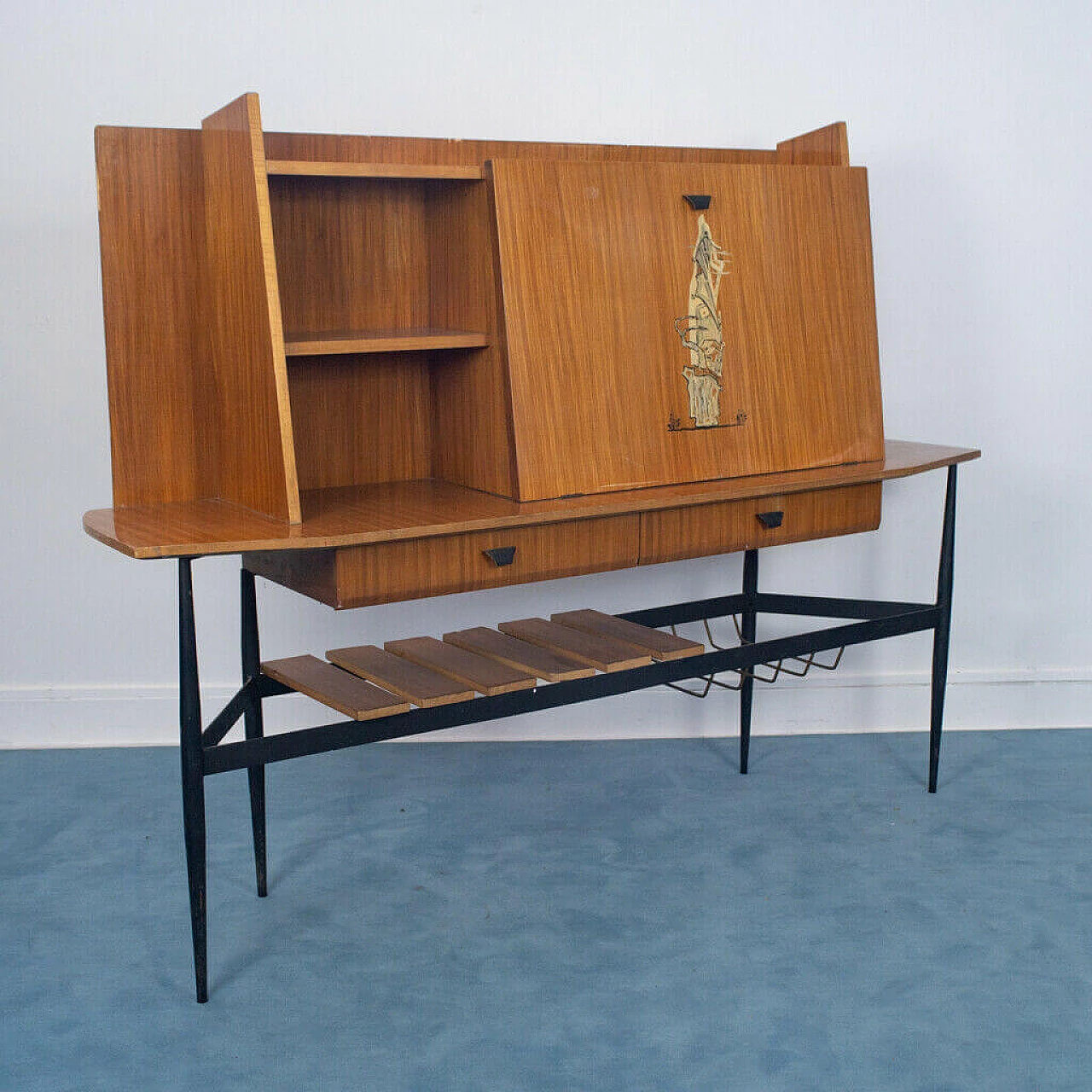 Wood and metal sideboard, 1950's 1155326