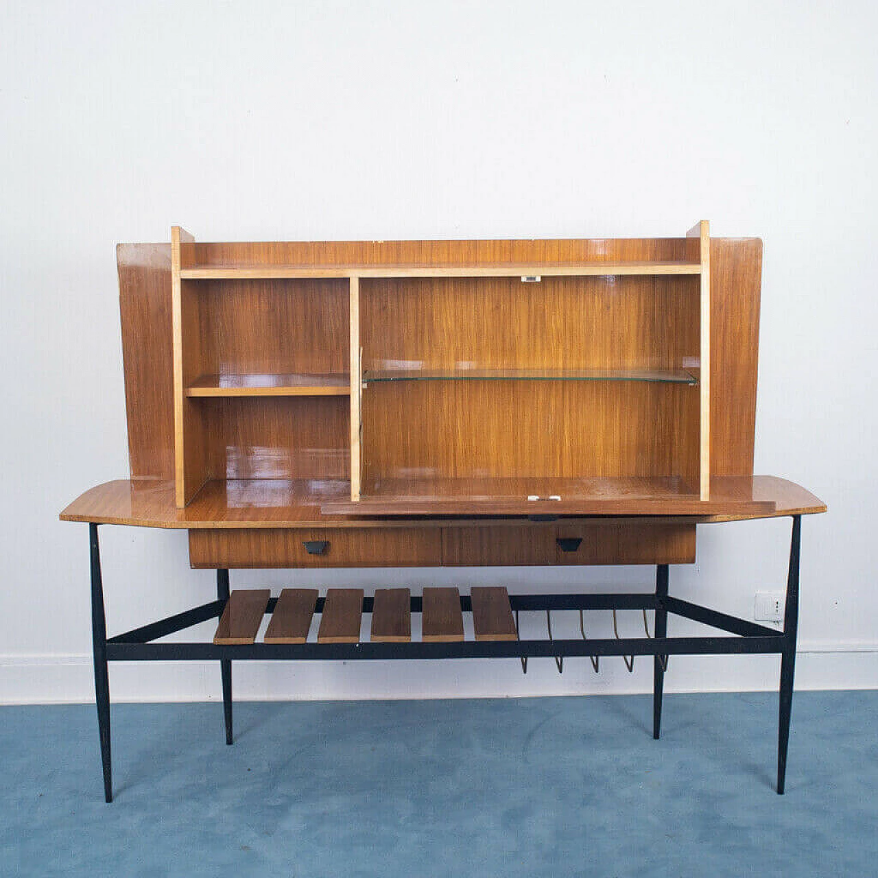 Wood and metal sideboard, 1950's 1155331