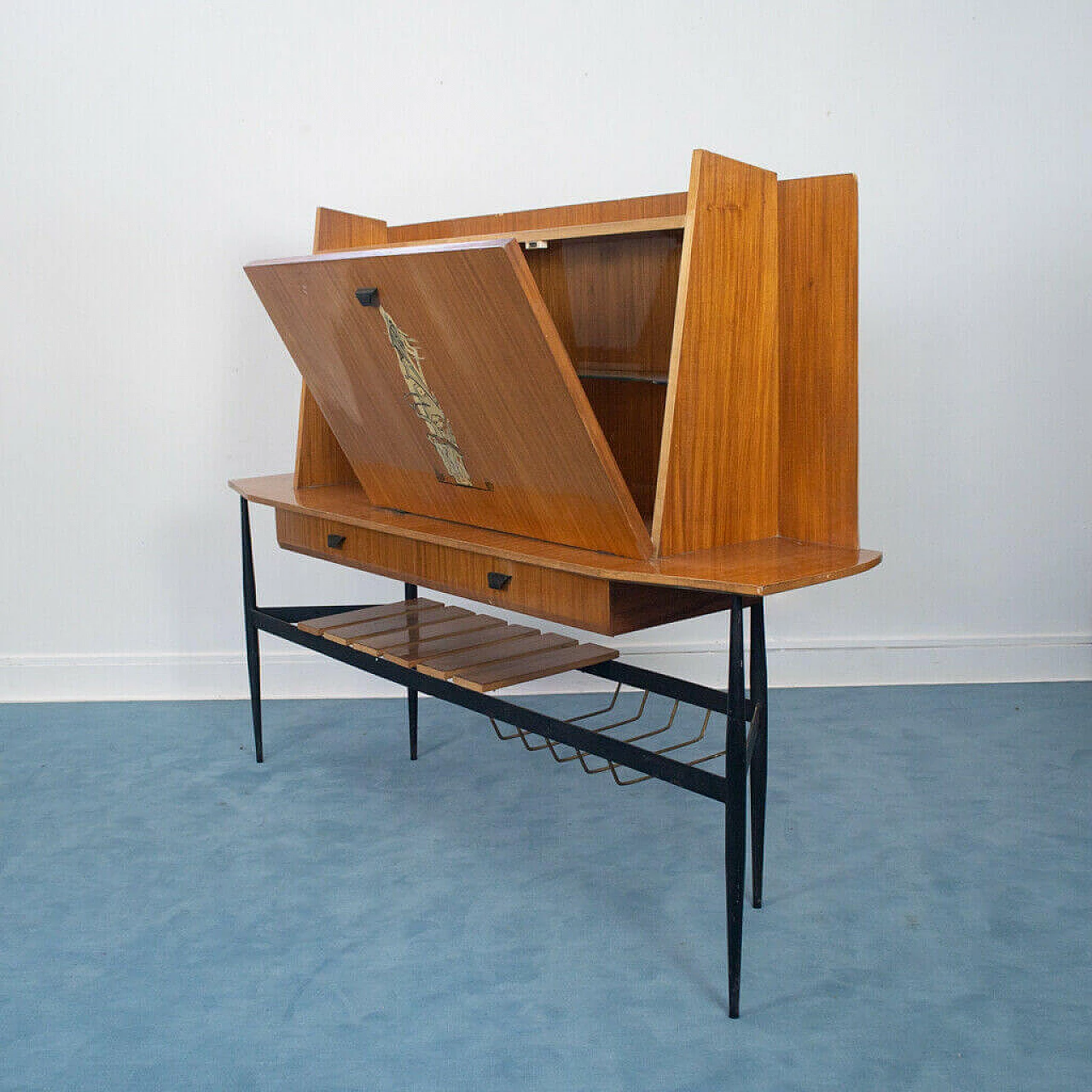 Wood and metal sideboard, 1950's 1155332