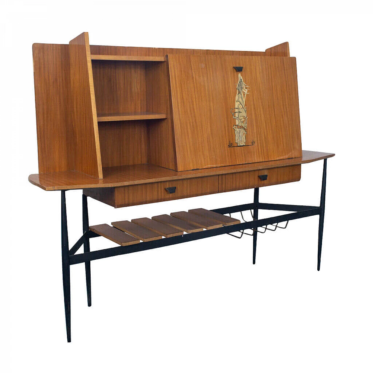 Wood and metal sideboard, 1950's 1155414