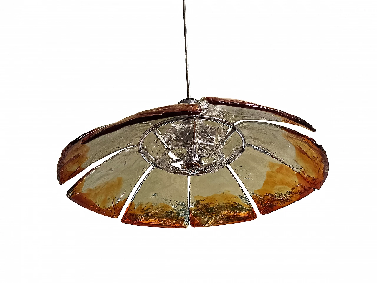 Chandelier in Murano Glass Petal by Toni Zuccheri, 70s 1155450