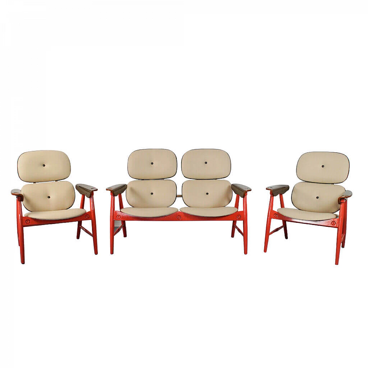 Two-seater sofa and pair of armchairs Poltronova, 70s 1155452