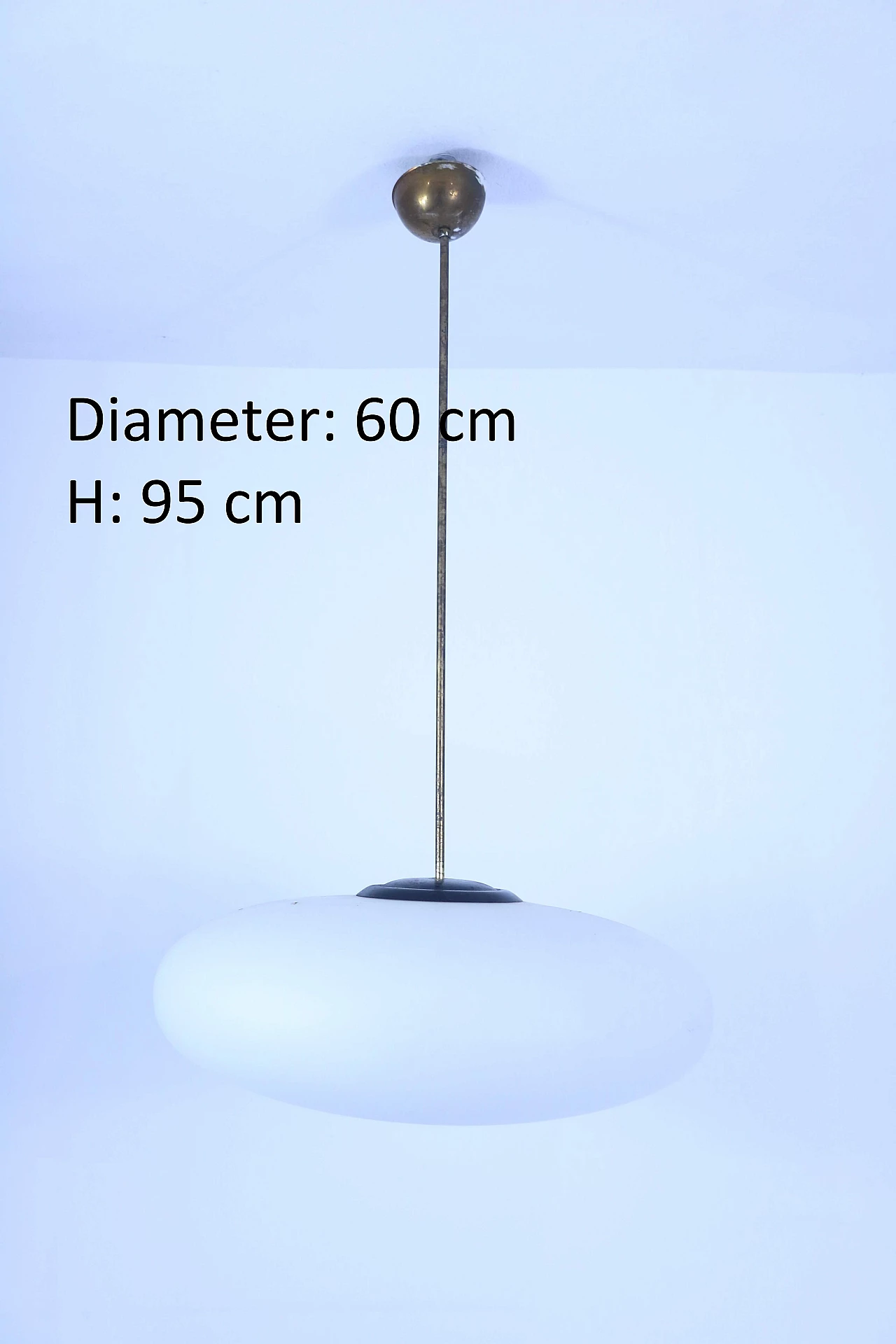 Chandelier in opaline glass, 50s 1155645