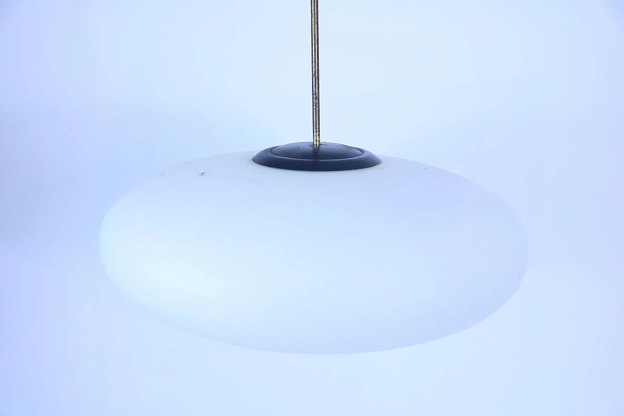 Chandelier in opaline glass, 50s 1155647