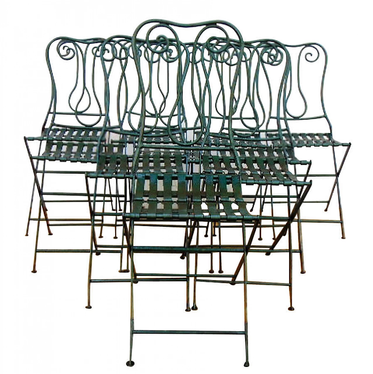 10 Sedie in ferro pieghevoli, anni '30 1156068