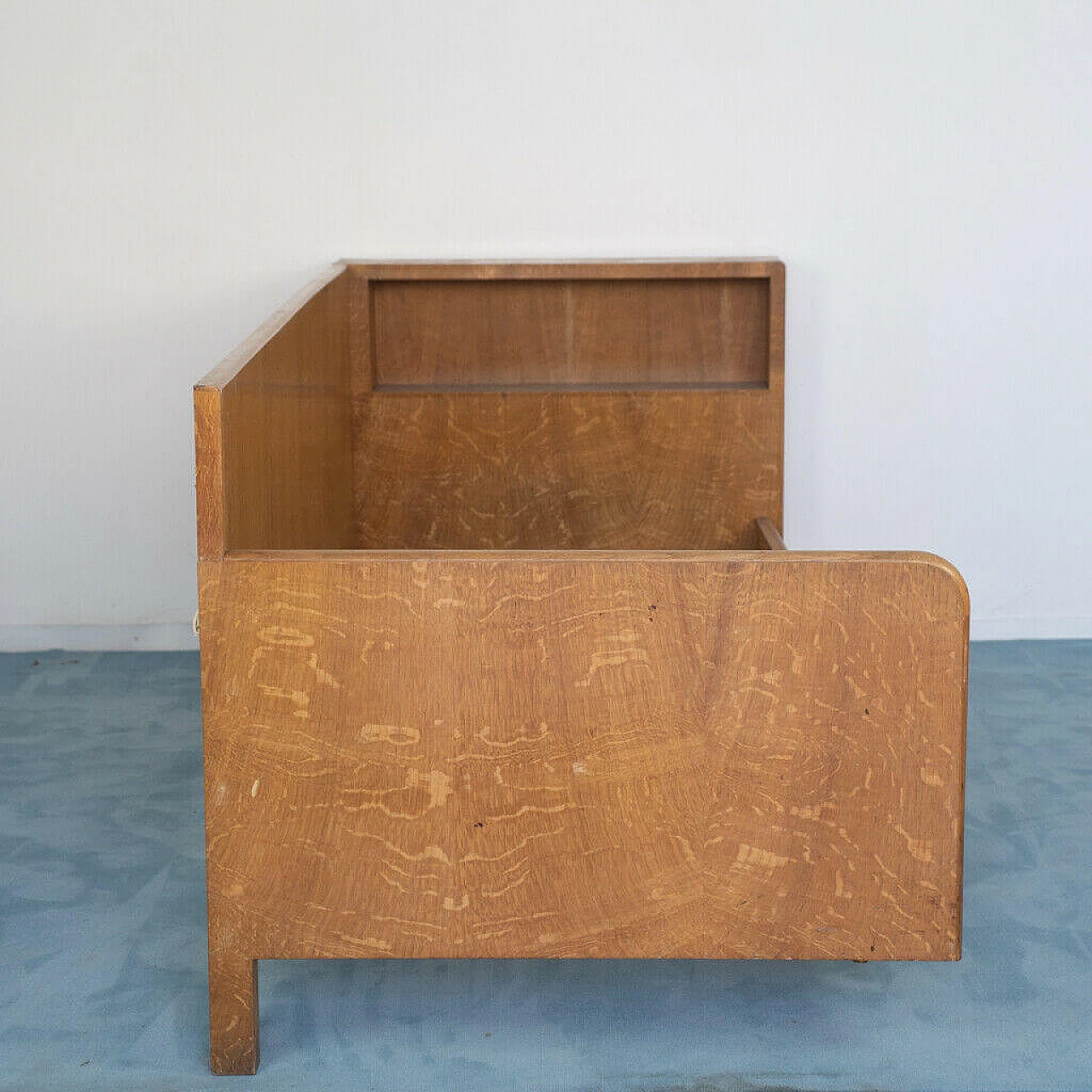 Single bed in wood and brass, 1950's 1156293