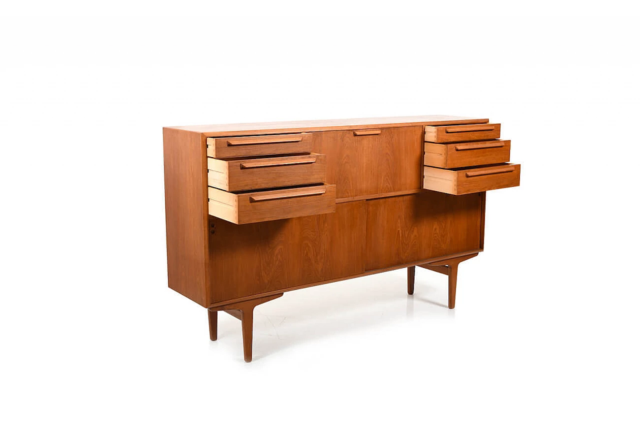 Credenza danese in teak con angolo bar, anni '50 1156430