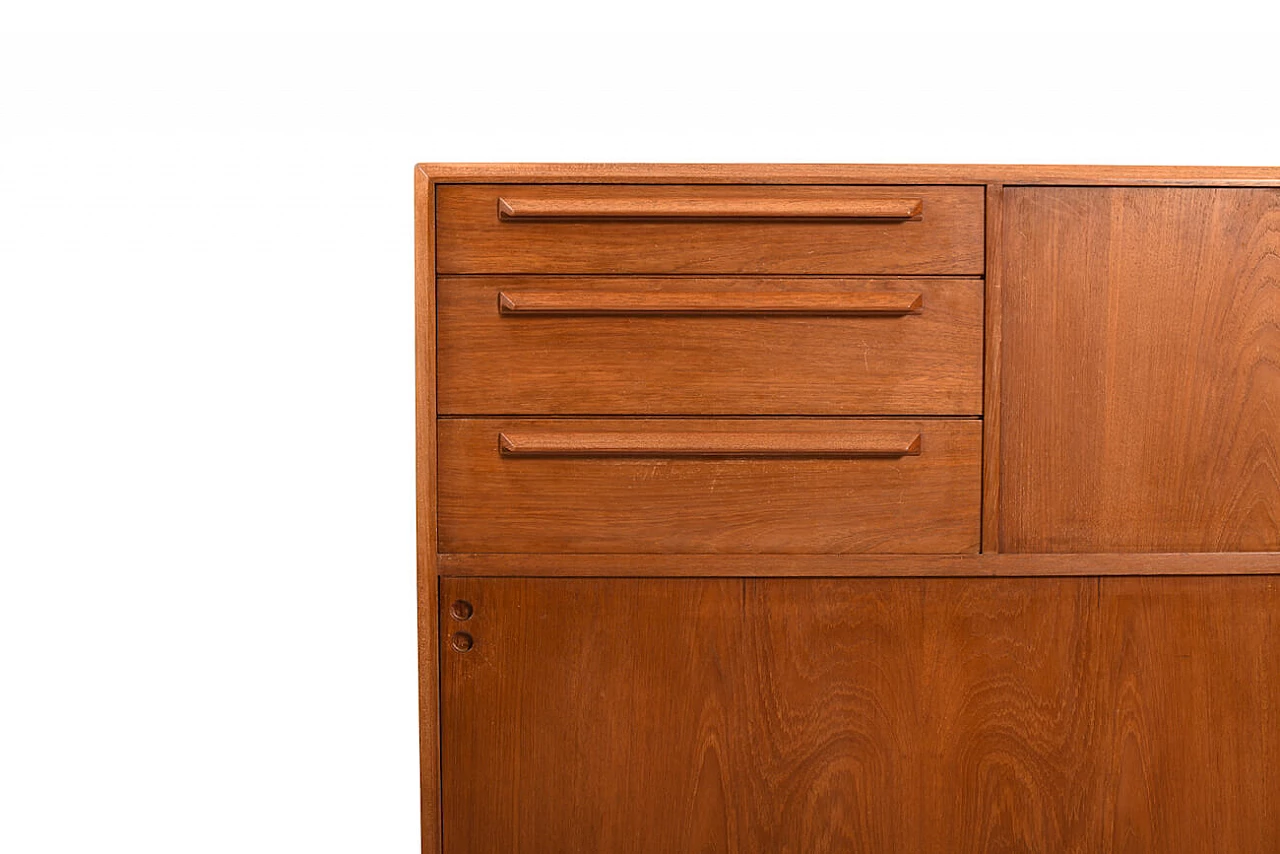 Credenza danese in teak con angolo bar, anni '50 1156432