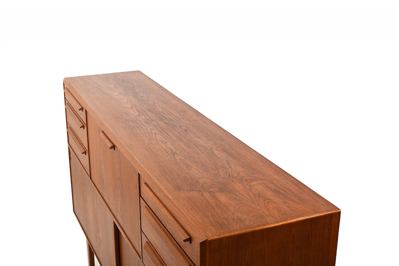 Credenza danese in teak con angolo bar, anni '50 1156438