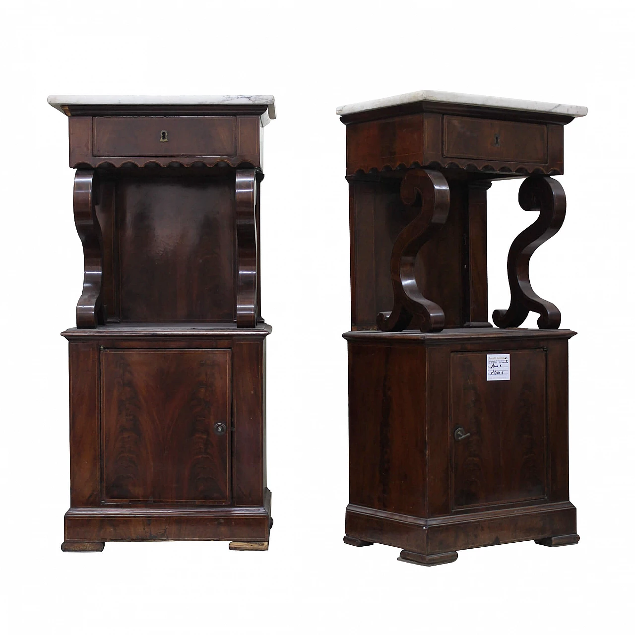 Coppia di comodini Smith Napoletani in mogano, 19th century 1156478