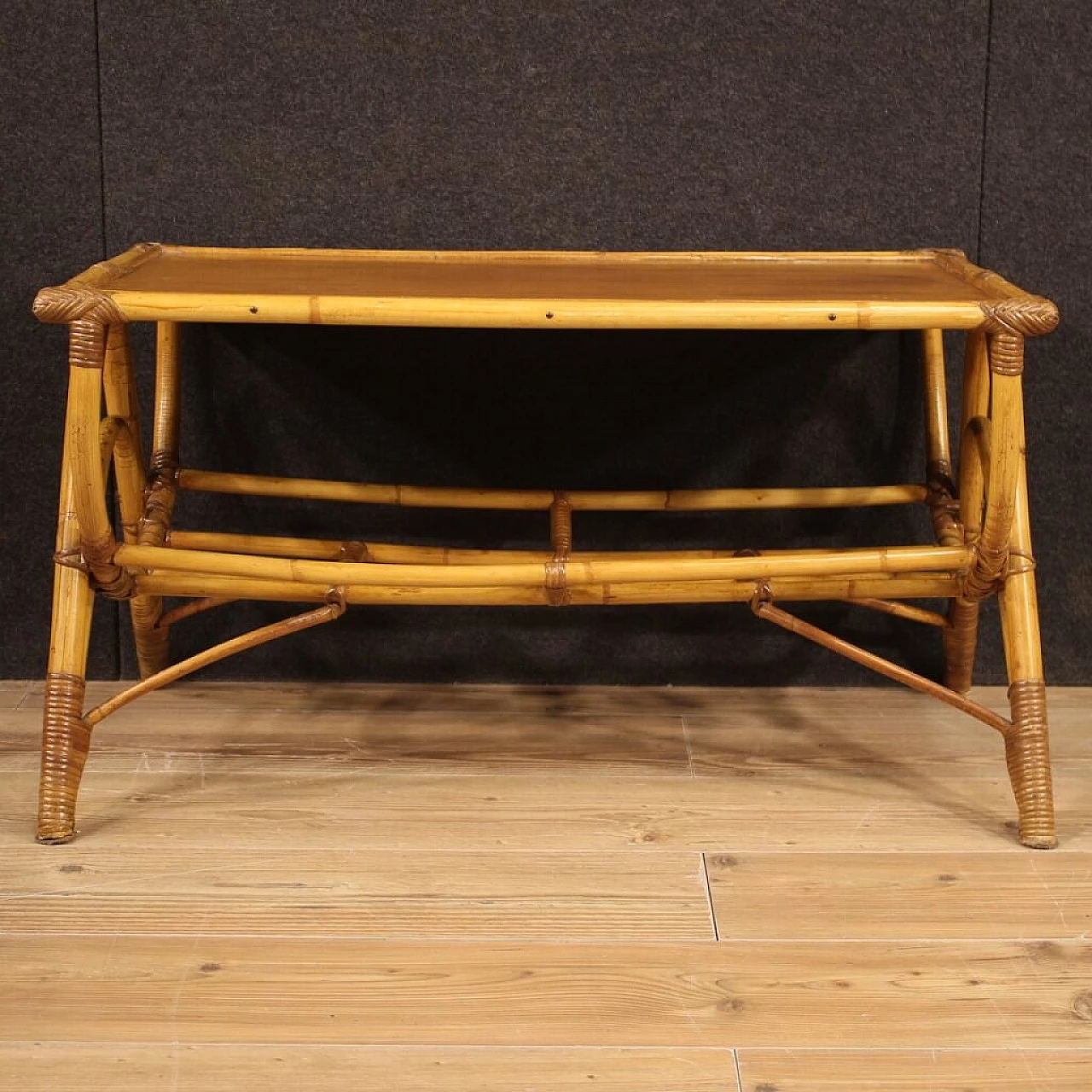 Italian Design Table in Bamboo, 1970s 1156505