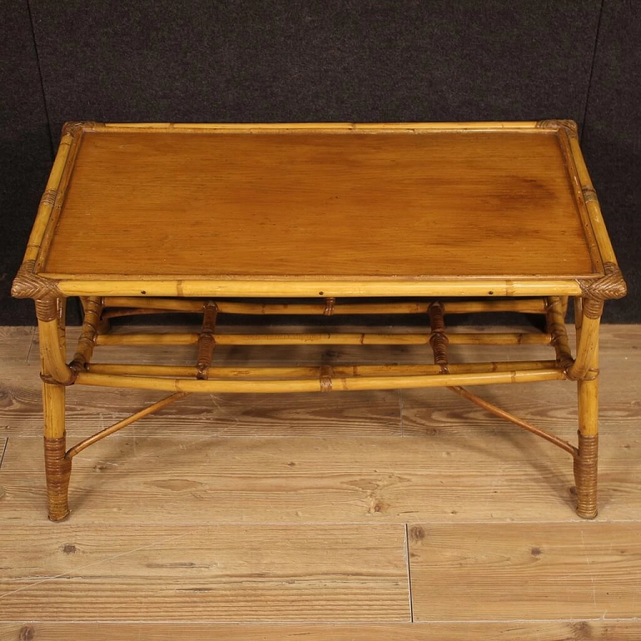 Italian Design Table in Bamboo, 1970s 1156507