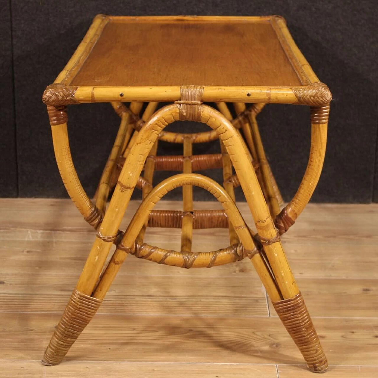 Italian Design Table in Bamboo, 1970s 1156508
