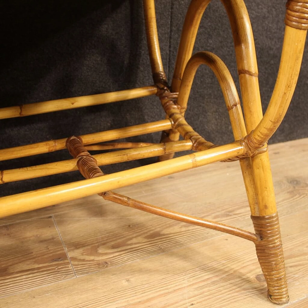 Italian Design Table in Bamboo, 1970s 1156513