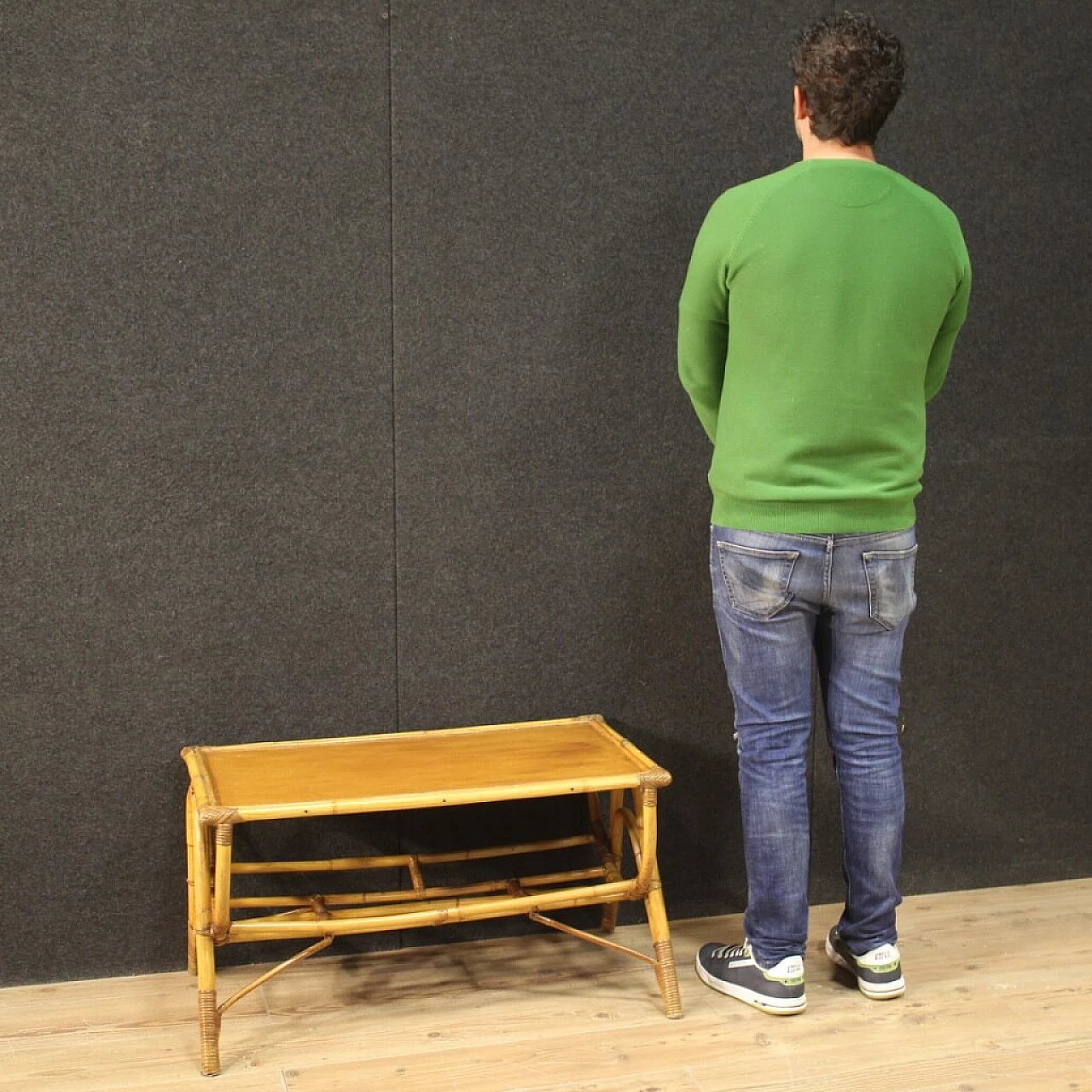 Italian Design Table in Bamboo, 1970s 1156515