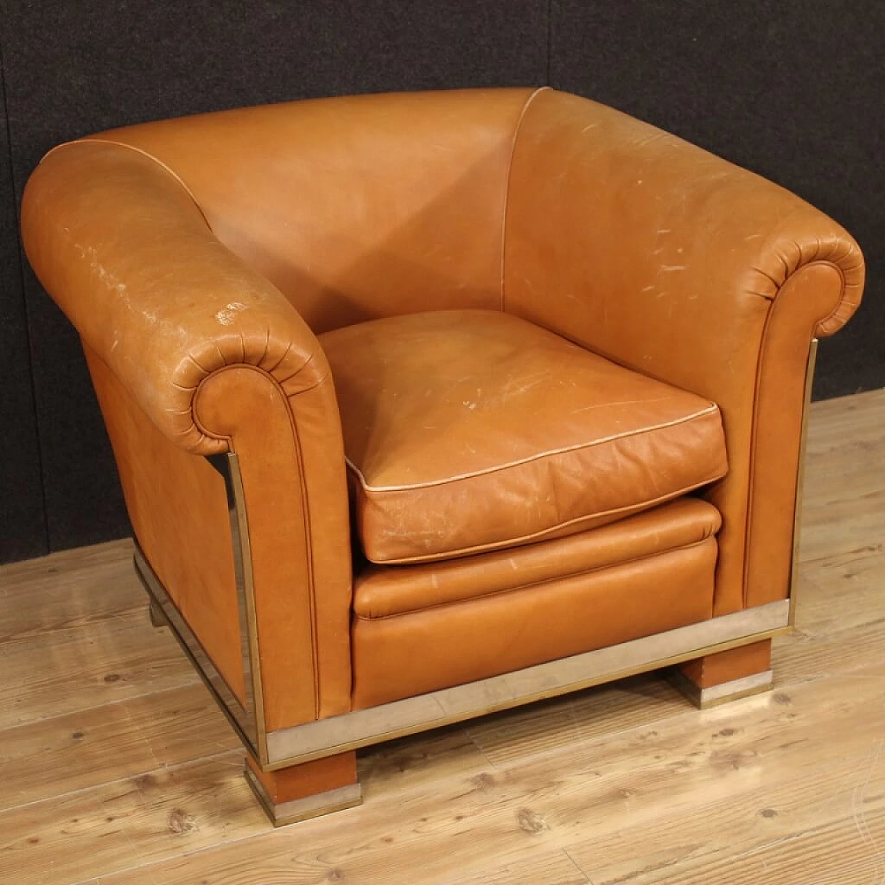 Leather design armchair, 70s 1156524