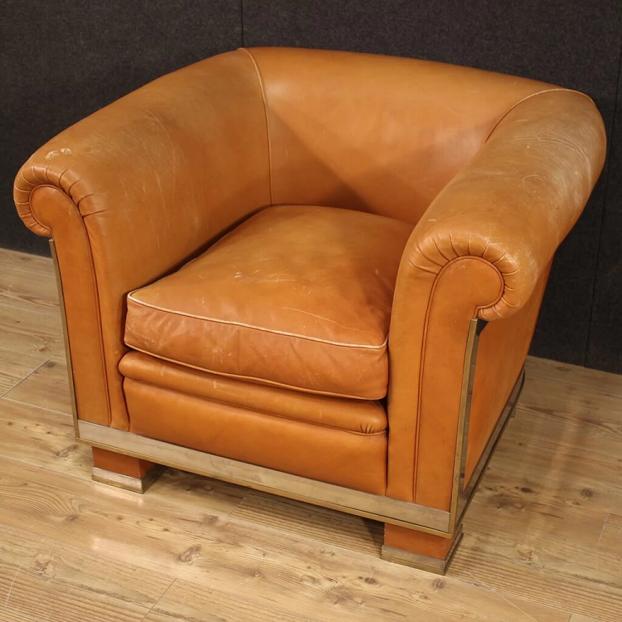 Leather design armchair, 70s 1156526