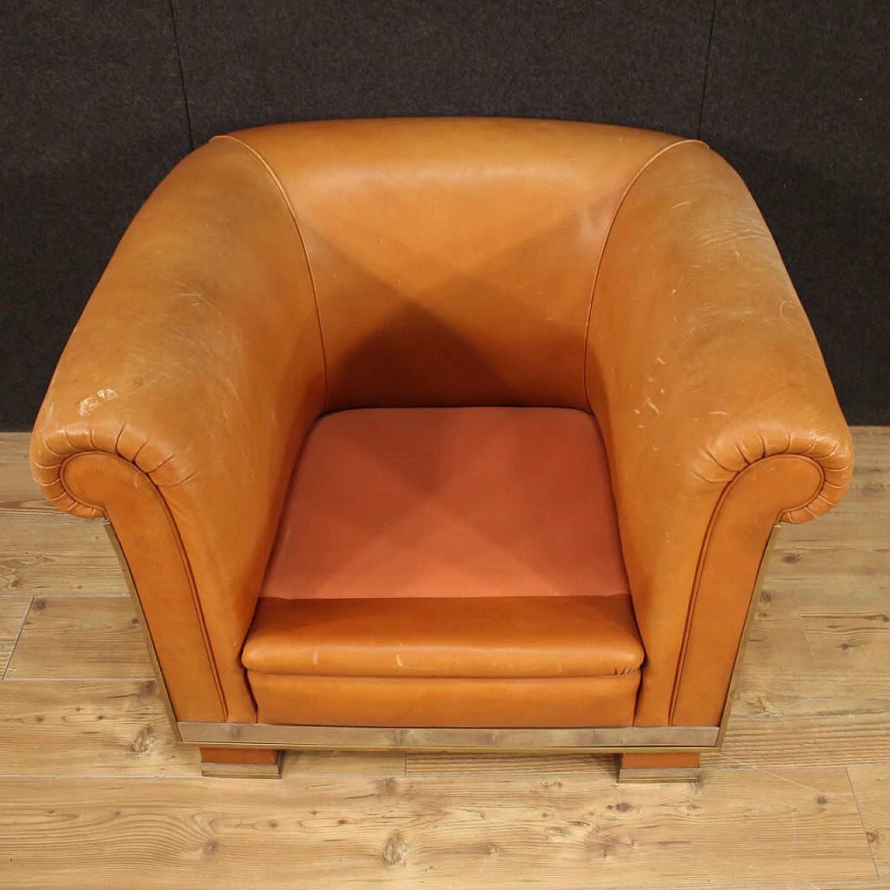 Leather design armchair, 70s 1156531