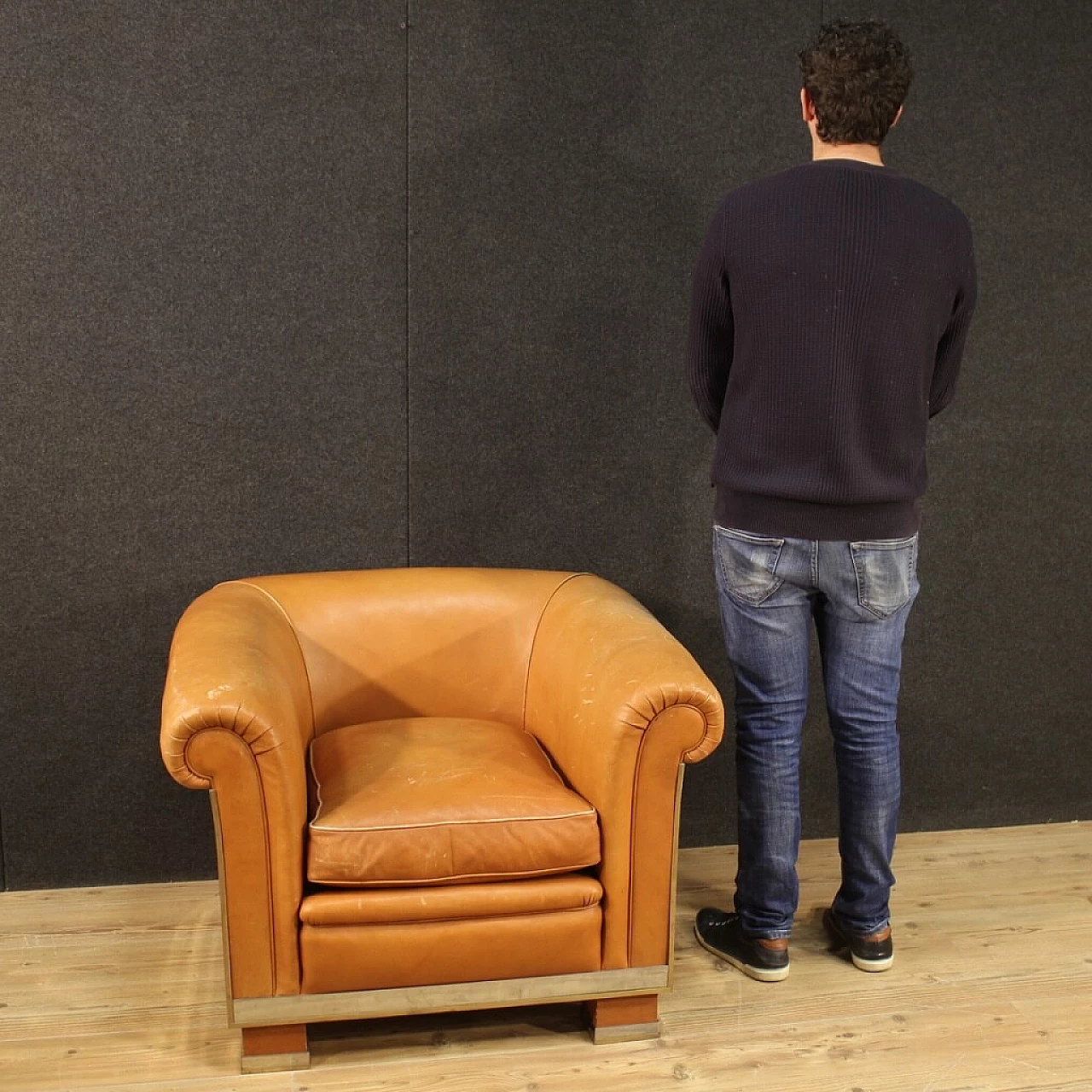 Leather design armchair, 70s 1156535