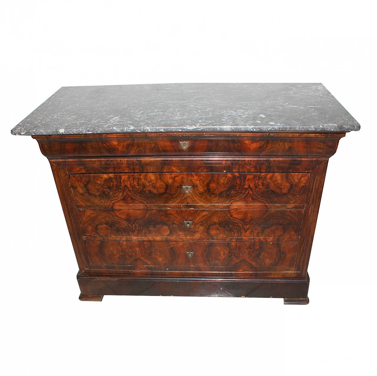 French Louis Philippe chest of drawers with marble top, XIX century 1156890