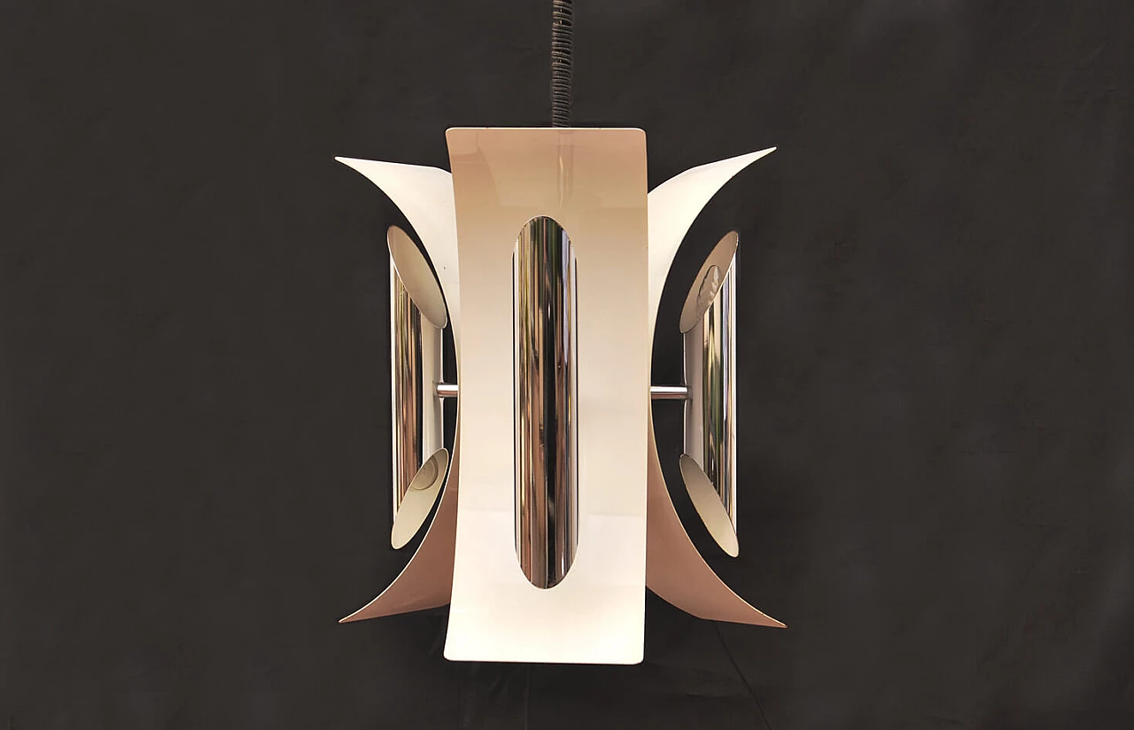 Chromed metal pendant lamp by Goffredo Reggiani, 1970s 1157092
