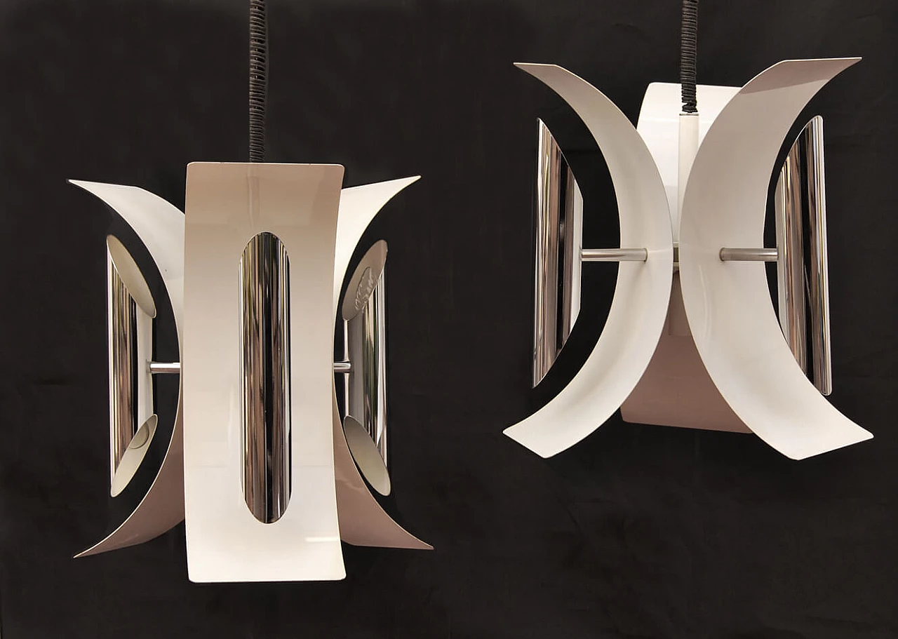 Chromed metal pendant lamp by Goffredo Reggiani, 1970s 1157094