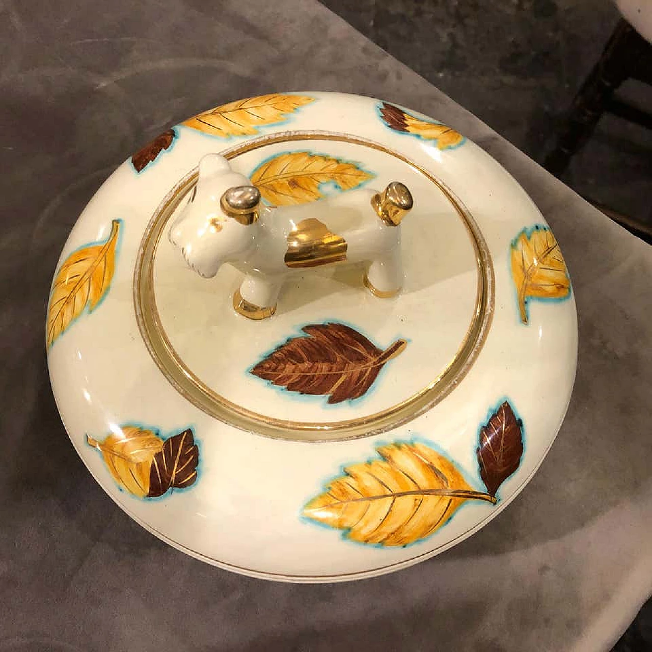 Pair of Italian ceramic boxes of modern mid-century Deruta, 1960s 1157231