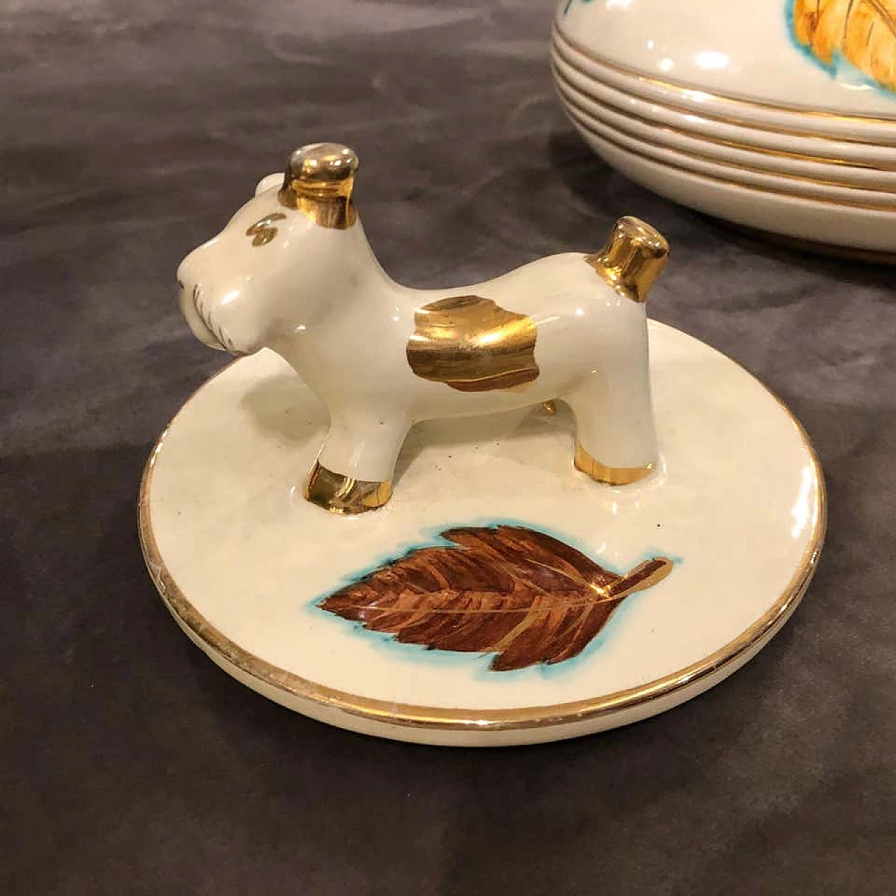 Pair of Italian ceramic boxes of modern mid-century Deruta, 1960s 1157237