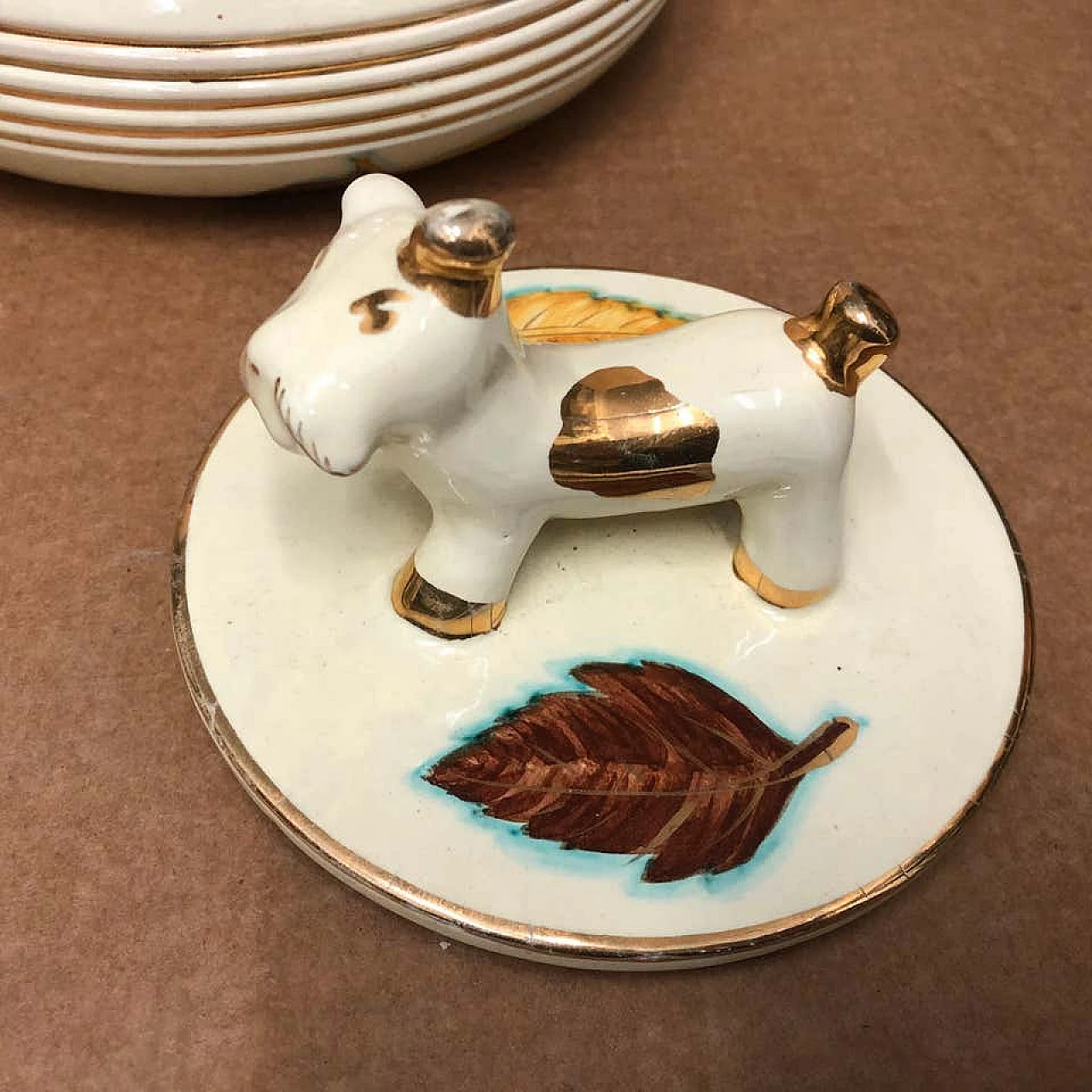 Pair of Italian ceramic boxes of modern mid-century Deruta, 1960s 1157241