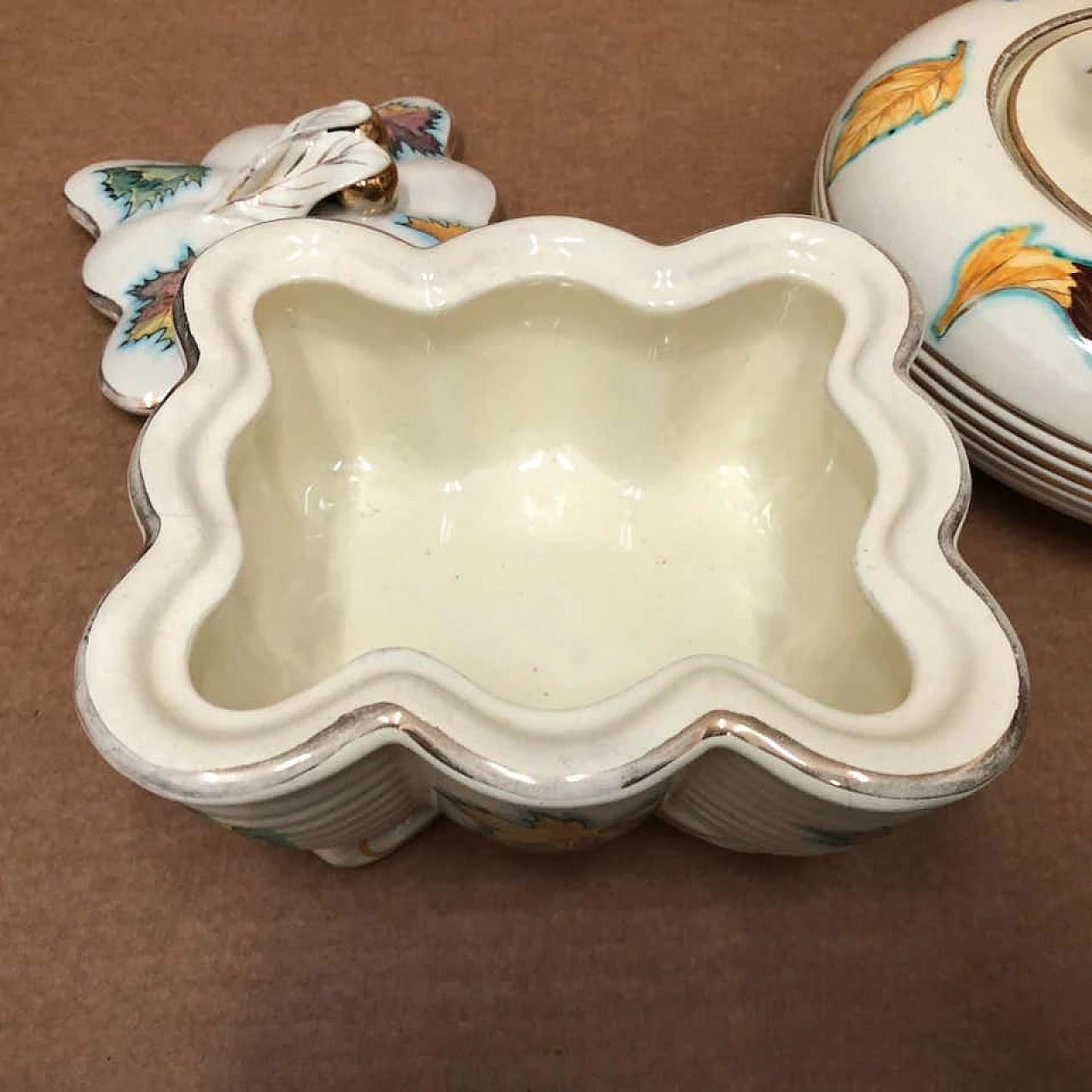 Pair of Italian ceramic boxes of modern mid-century Deruta, 1960s 1157243