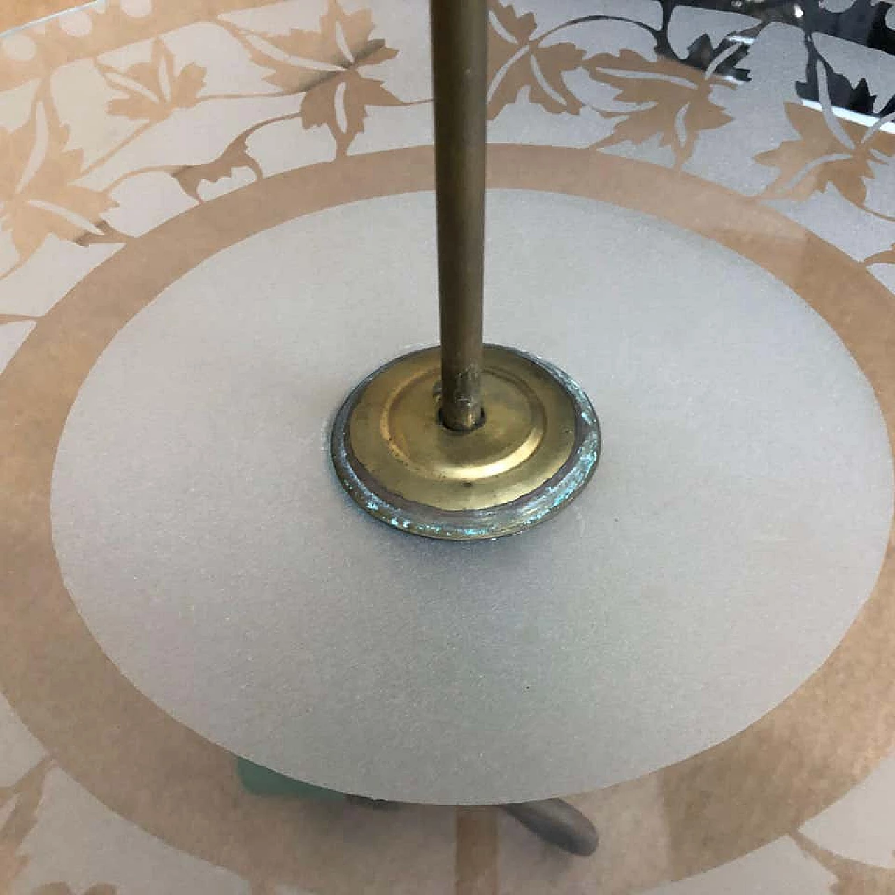 Lampada a sospensione Stilnovo in ottone e vetro, anni '50 1157278