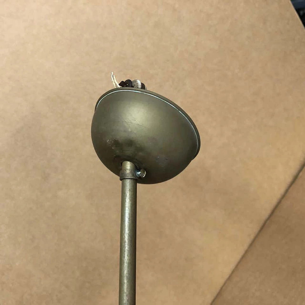 Lampada a sospensione Stilnovo in ottone e vetro, anni '50 1157281