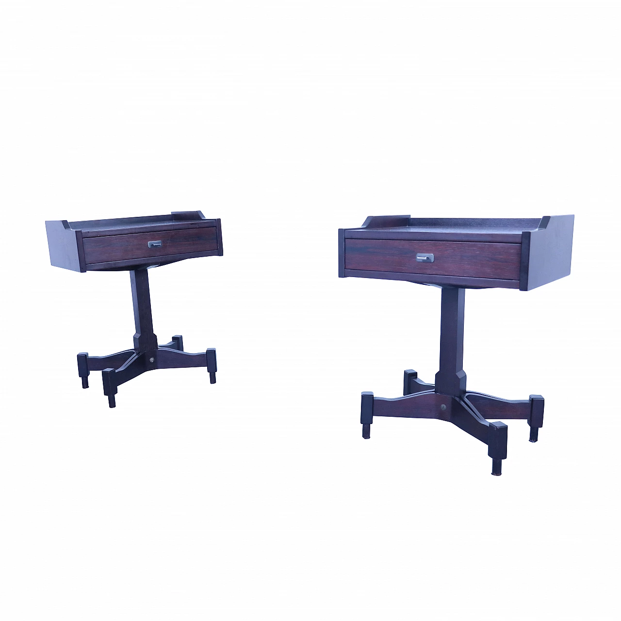 Pair of rosewood bedside tables SC50 by Claudio Salocchi for Sormani 1157672