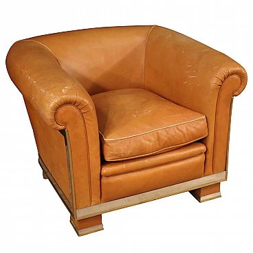 Leather design armchair, 70s