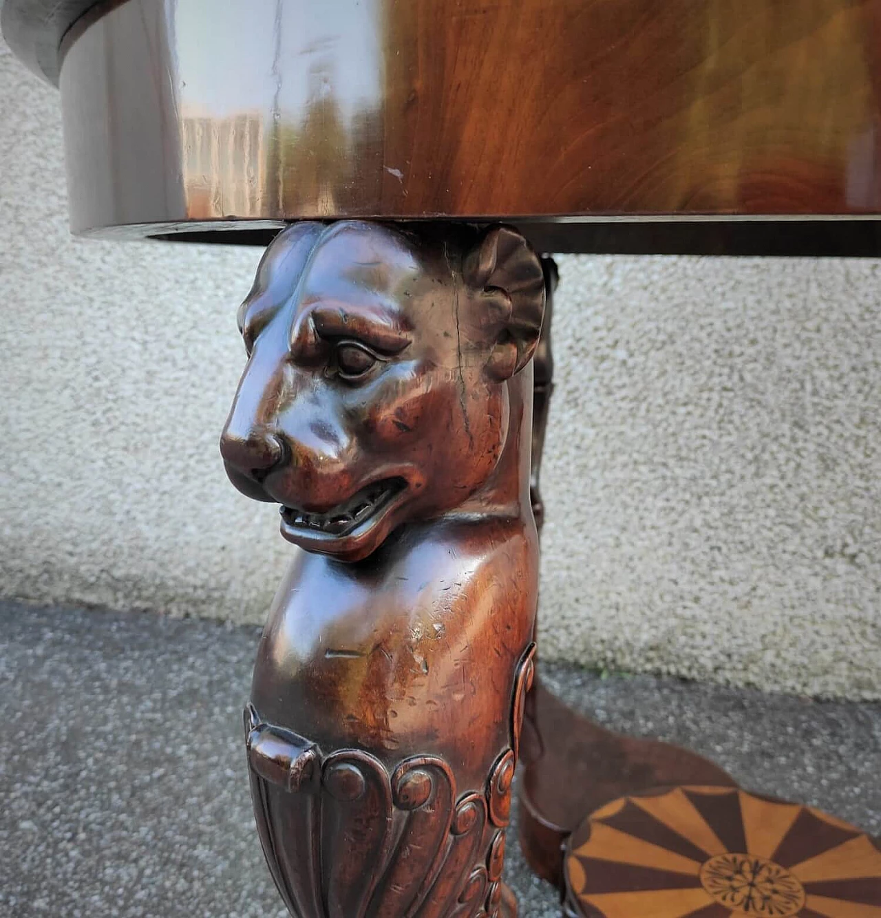 Sicilian table Empire period in mahogany feather, beginning of 19th century 1157791